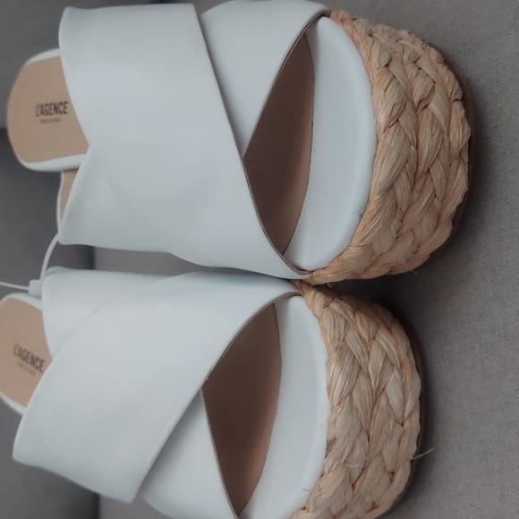 New L'AGENCE White Platform Sandals Size 42/US 12 - Picture 8 of 8